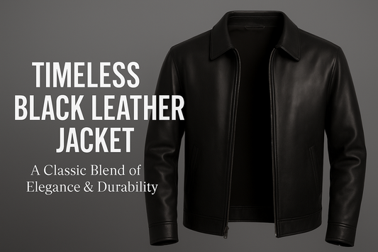 FTL Men's Classic Black Leather Car Coat Jacket – Zip Front