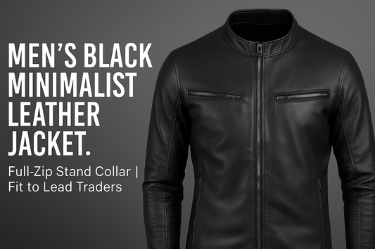 Men’s Black Minimalist Leather Jacket – A Timeless Statement of Style