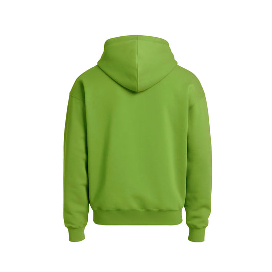 Green hoodie on a white background