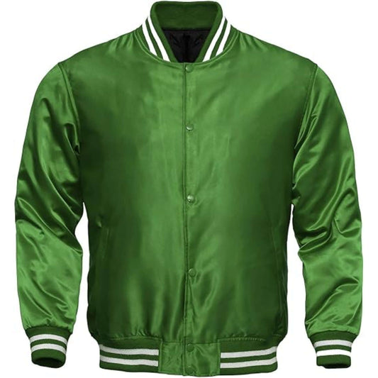 Men's satin retro letterman jacket Bomber Style