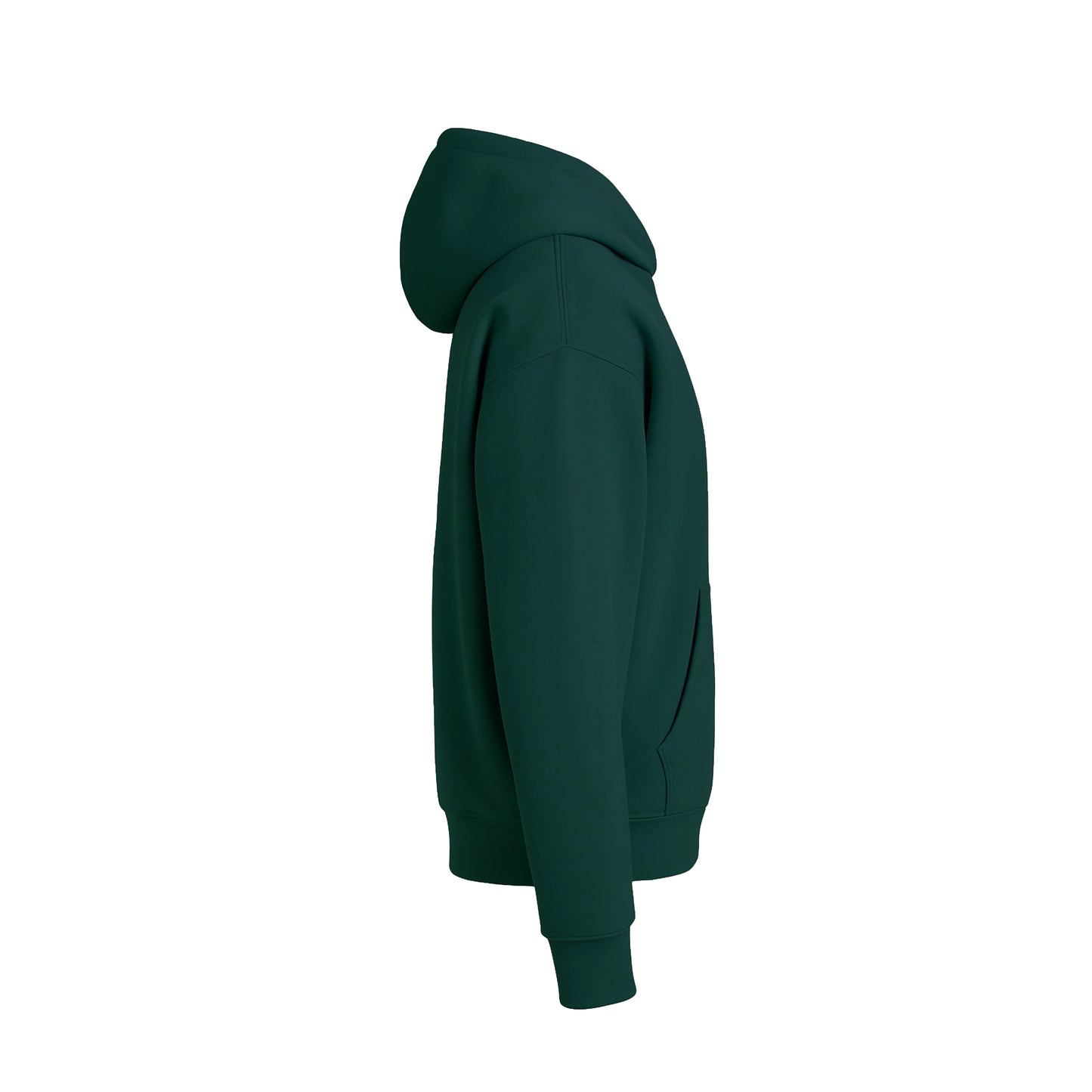 Green hoodie on a white background