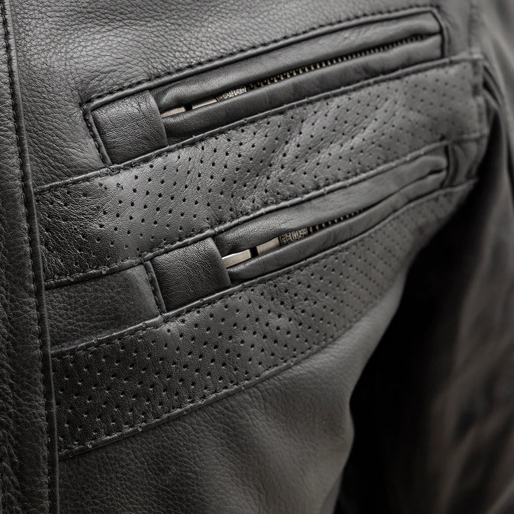 Shadow Storm – Men’s Black Leather Motorcycle Jacket