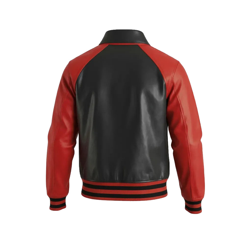 Walton Limited Edition Black and Red Leather Varsity Jacket