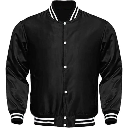 satin varsity bomber jacket Classic Varsity Style