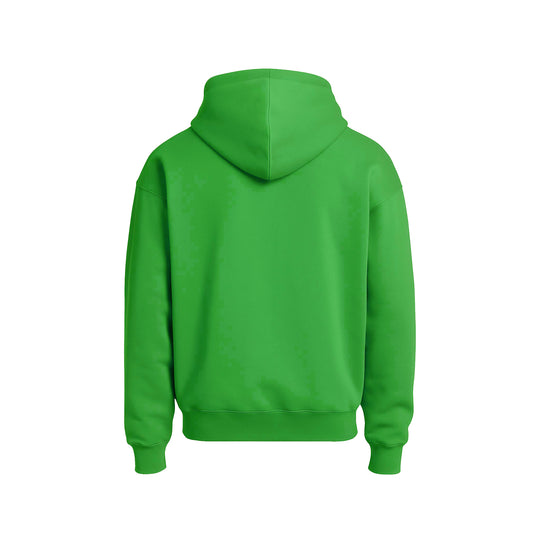 Green hoodie on a white background