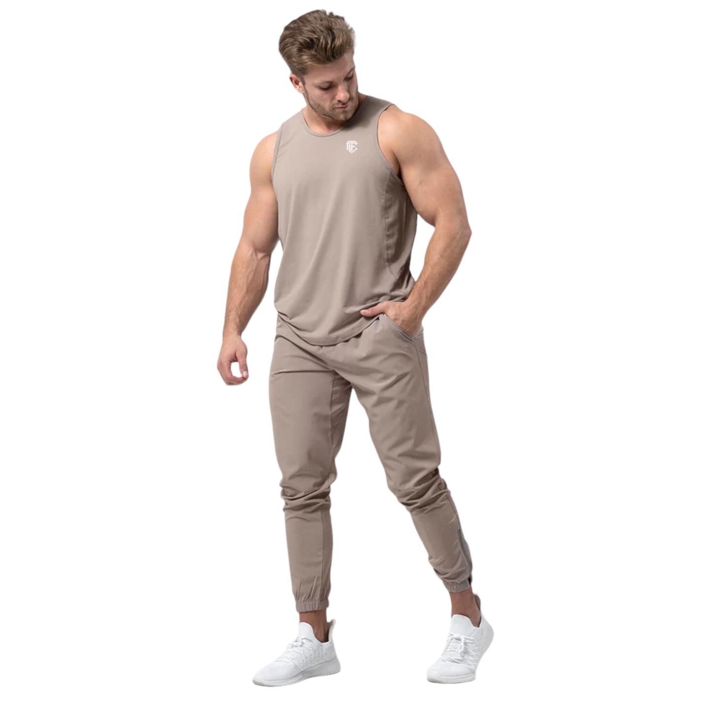 Performance Tank Top – Taupe | Breathable & Lightweight