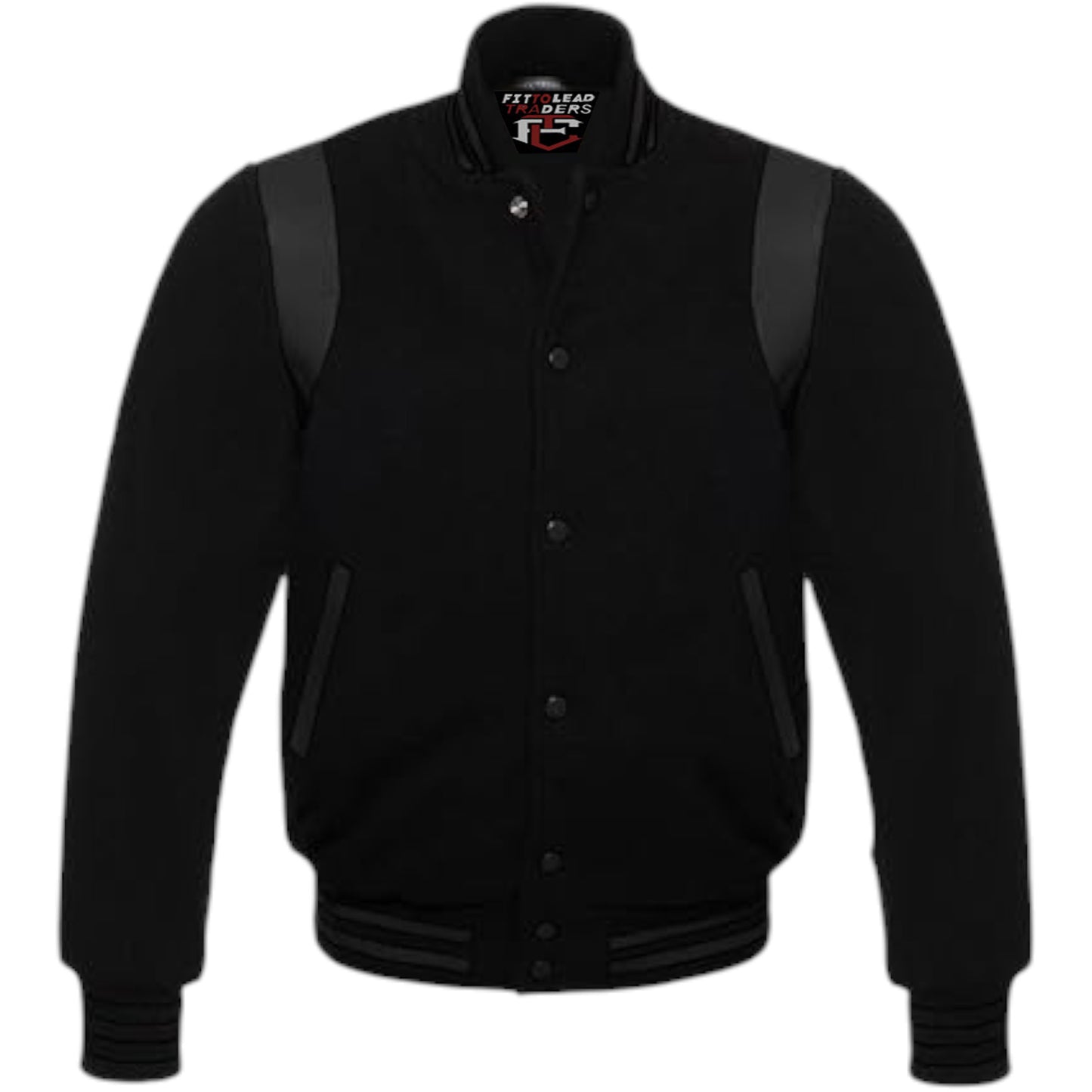 Retro Baseball Jacket – Wool Body & Leather Shoulder Inserts