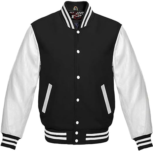 Varsity Lettermen Bomber Style All Wool & White Color Sleeves Jacket