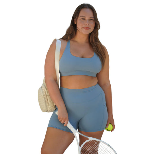 Effortless Pocket Biker Shorts - Morning Mist