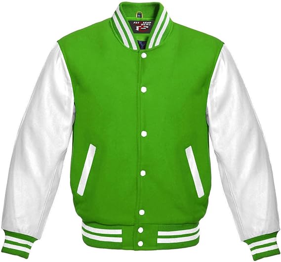 Varsity Lettermen Bomber Style All Wool & White Color Sleeves Jacket