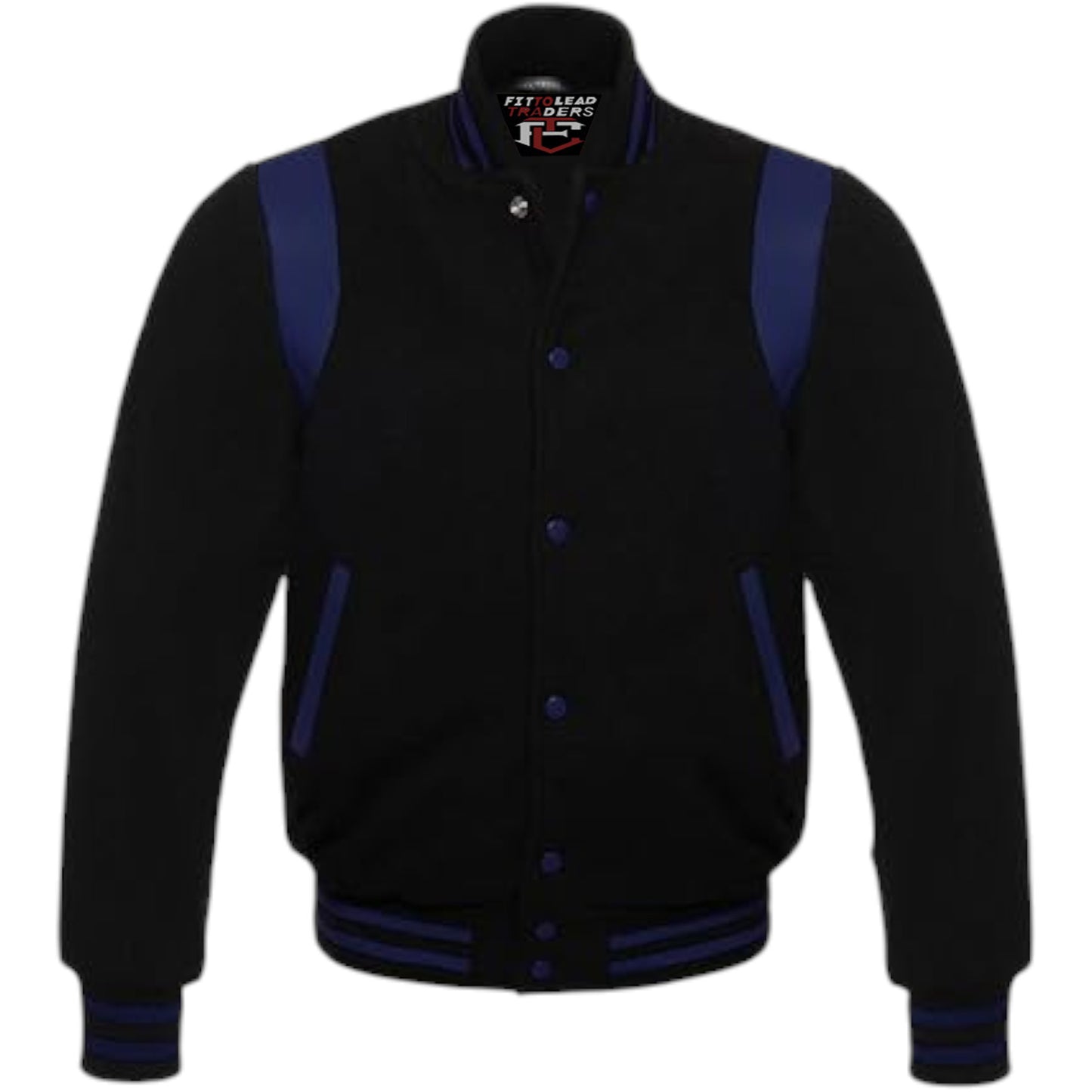 Retro Baseball Jacket – Wool Body & Leather Shoulder Inserts