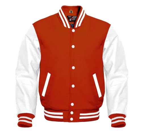 Varsity Lettermen Bomber Style All Wool & White Color Sleeves Jacket
