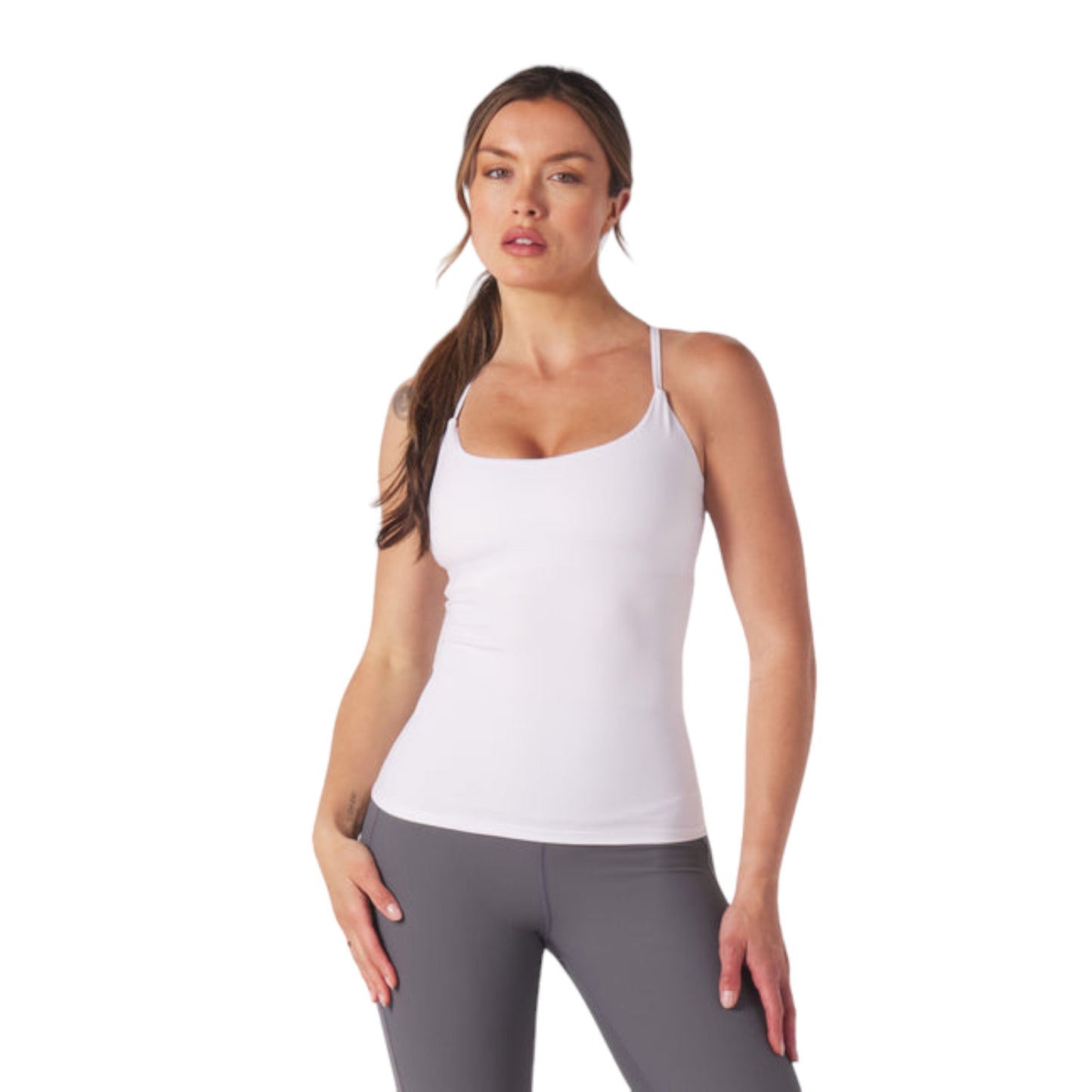 White Active Tank Top – Sleek Fit for Daily & Gym Use