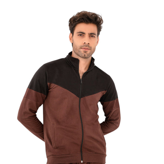 Modern Full-Zip Jacket for Men with Trendy Stripe Detail