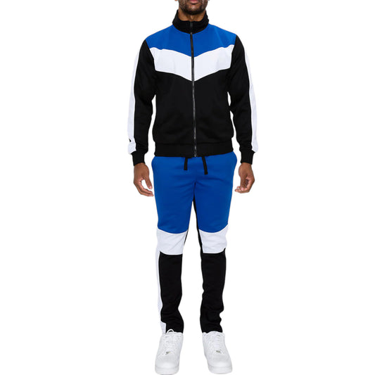 Men's Color Block Track Suit - Full Zip Jacket