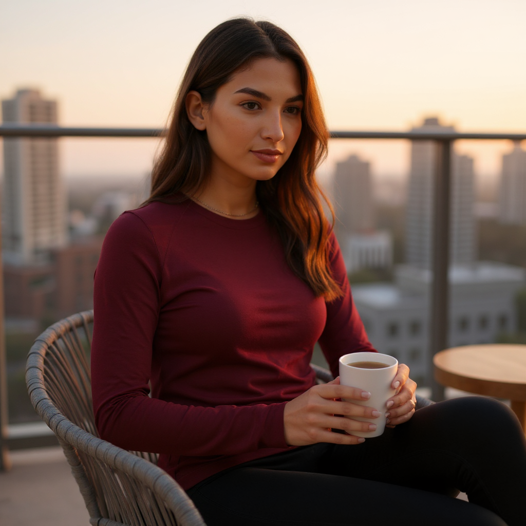 Comfort-Driven Women's Maroon Full Sleeve Tee