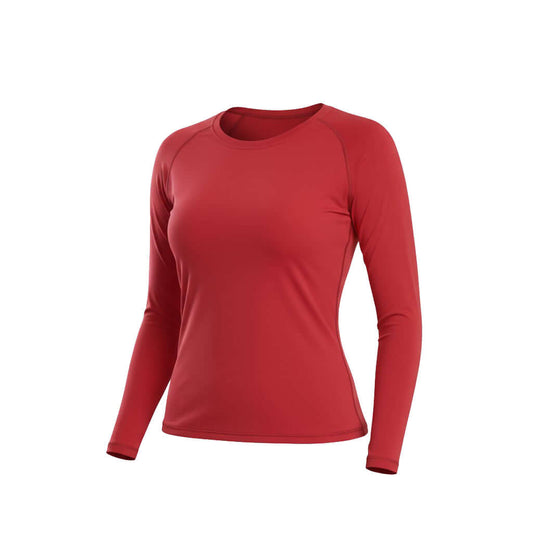 Women Red Sleeve Performance Tee Comfort Luxurious Style