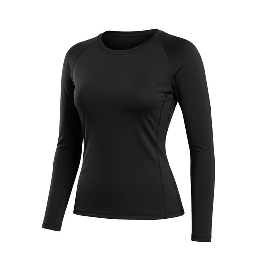High-Performance Black Long Sleeve Tee for Women