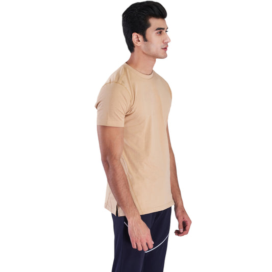 Pro Active Mesh Tee – Sand Color, Breathable & Lightweight