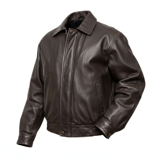 High-Quality 90s Brown Leather Bomber - Women's