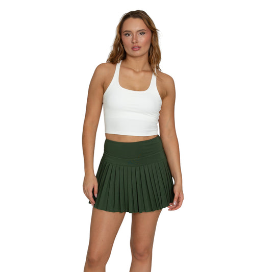 Marina White Racerback Tank Top – Cropped Fit