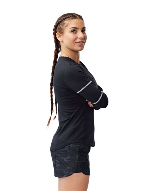Women Breathable Long Sleeve Fitness Top Stylish Activewear