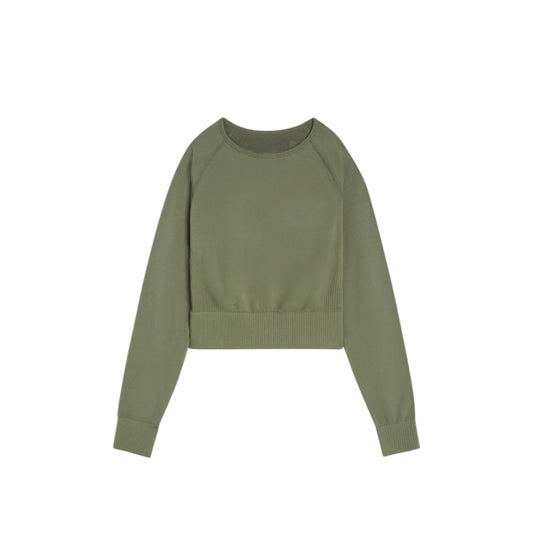 Seamless Crop Top with Full-Length Sleeves