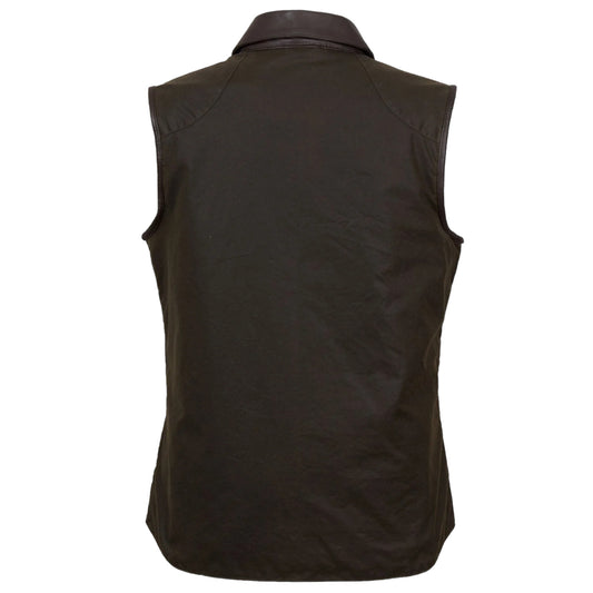 Women's Waxed Cotton Utility Vest - Dark Brown
