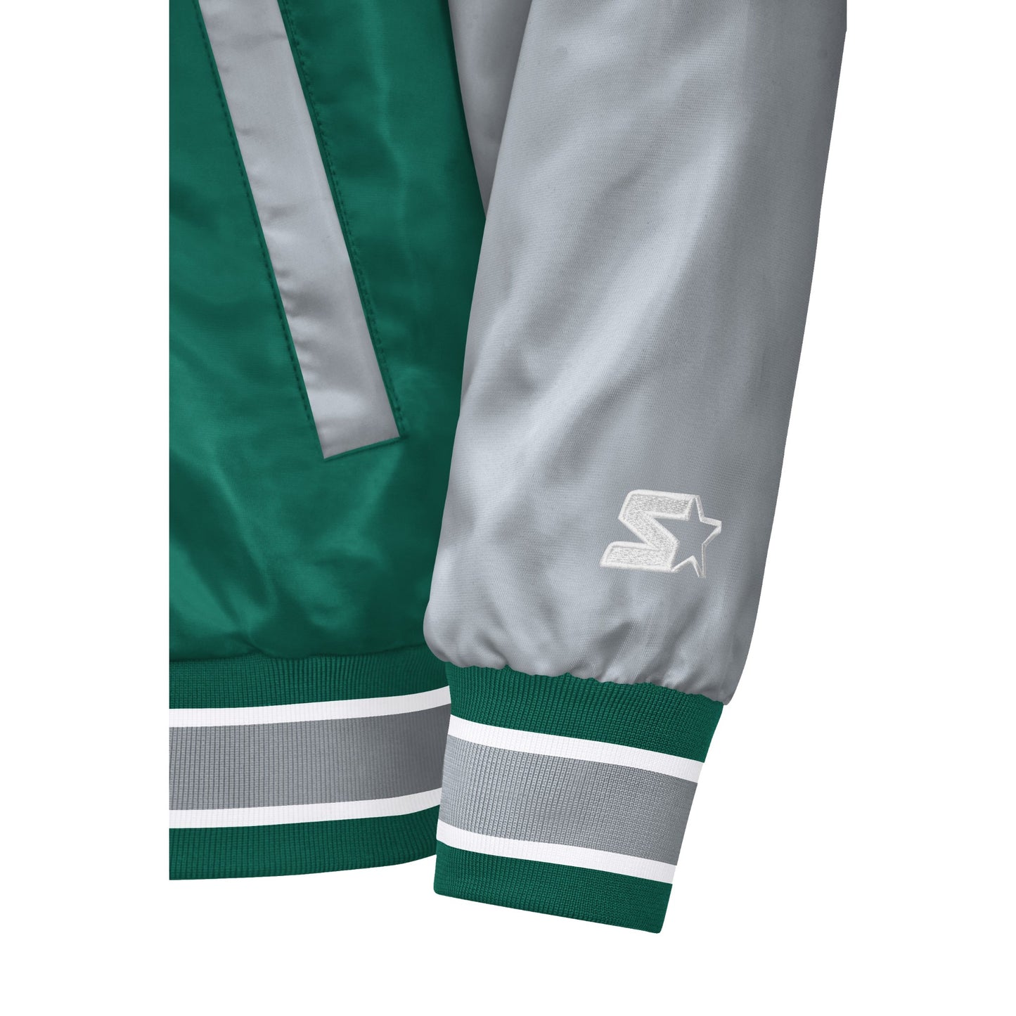 Men’s New York Jets Satin Varsity Jacket | Snap Button Bomber