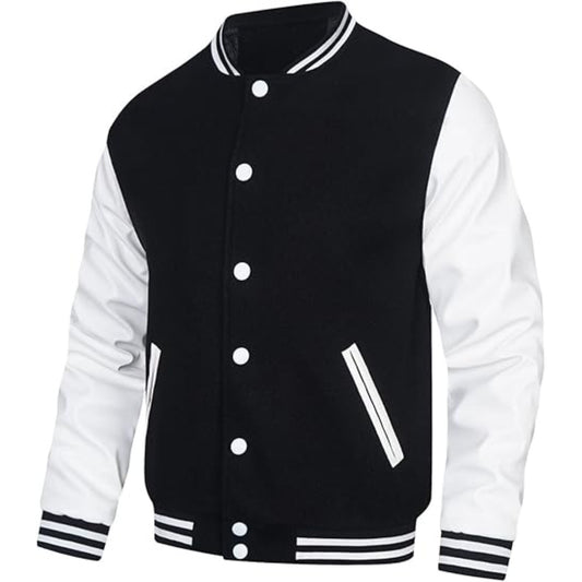 Lettermen Varsity Jacket – Leather Sleeve Letterman Baseball Style