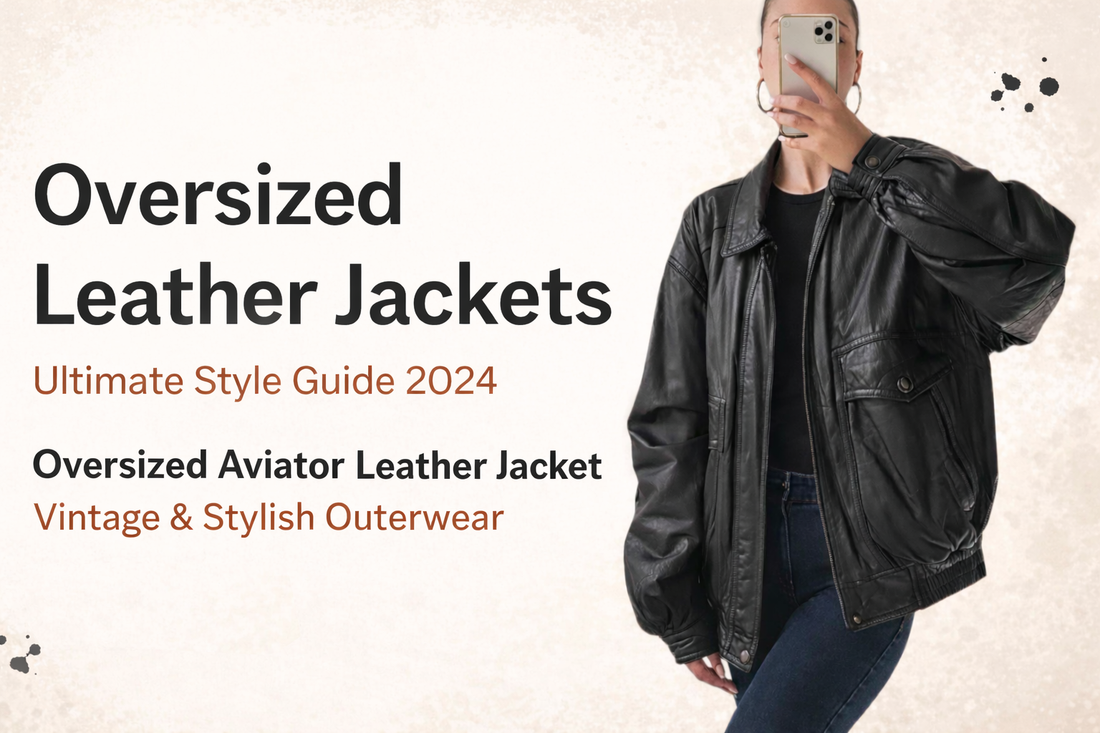 Oversized Aviator Leather Jacket Vintage & Stylish Outerwear