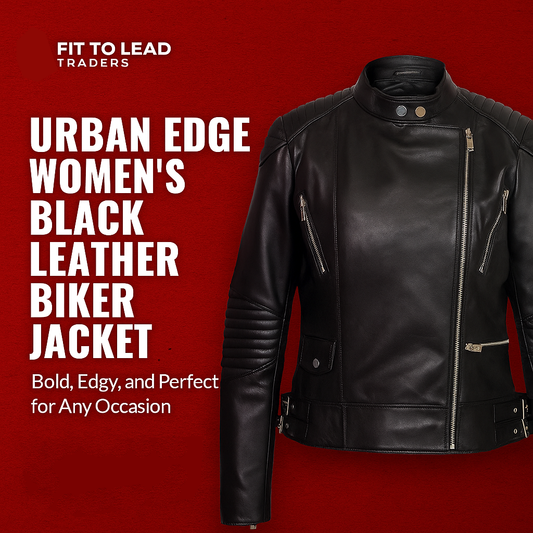 Women’s Black Leather Biker Jacket – Bold, Edgy & Timeless by Fit To Lead Traders