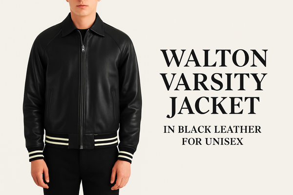 Walton Limited Edition Black and Red Leather Varsity Jacket