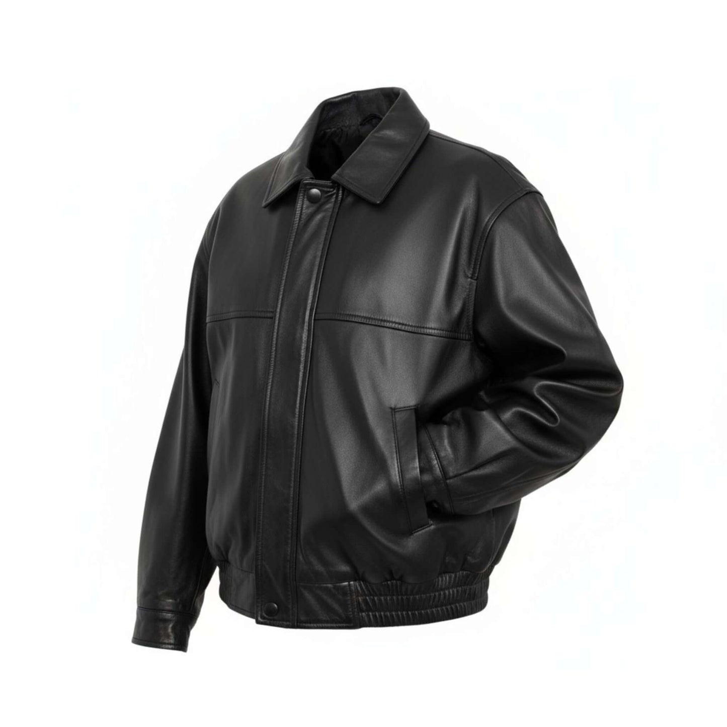 Authentic Retro Oversized Leather Jacket for women