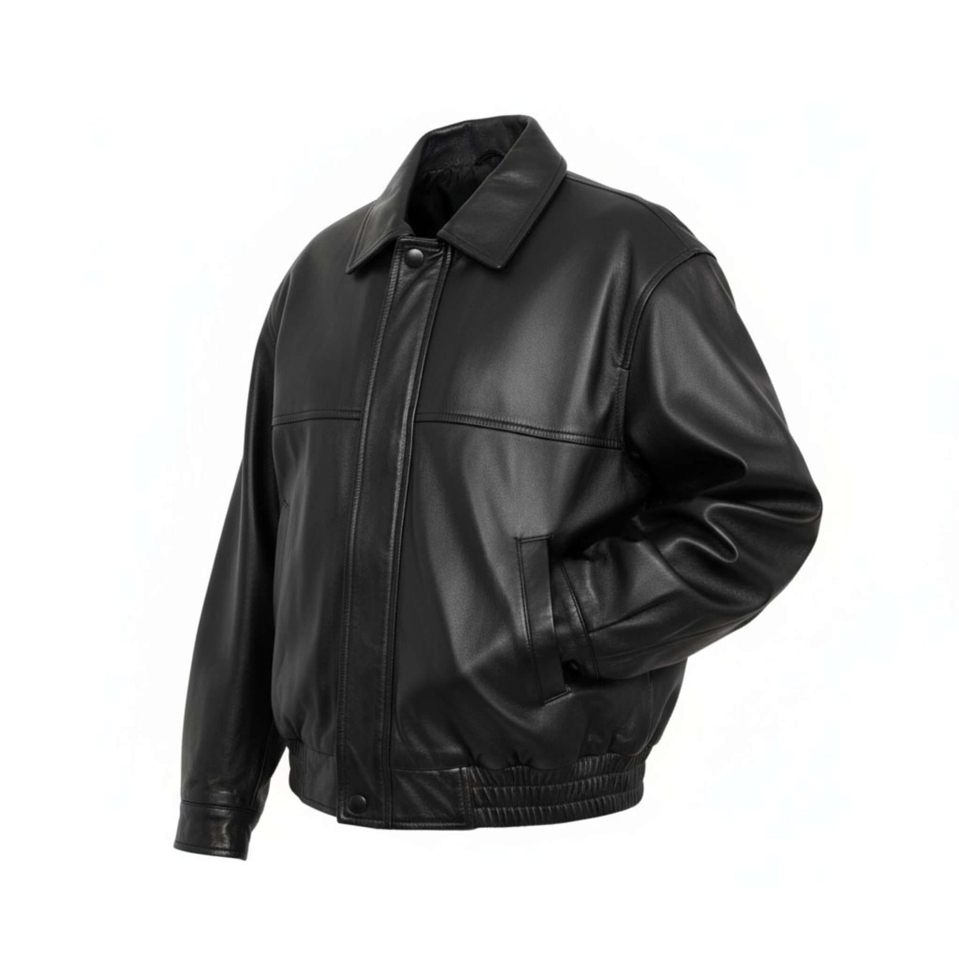 Authentic Retro Oversized Leather Jacket for women