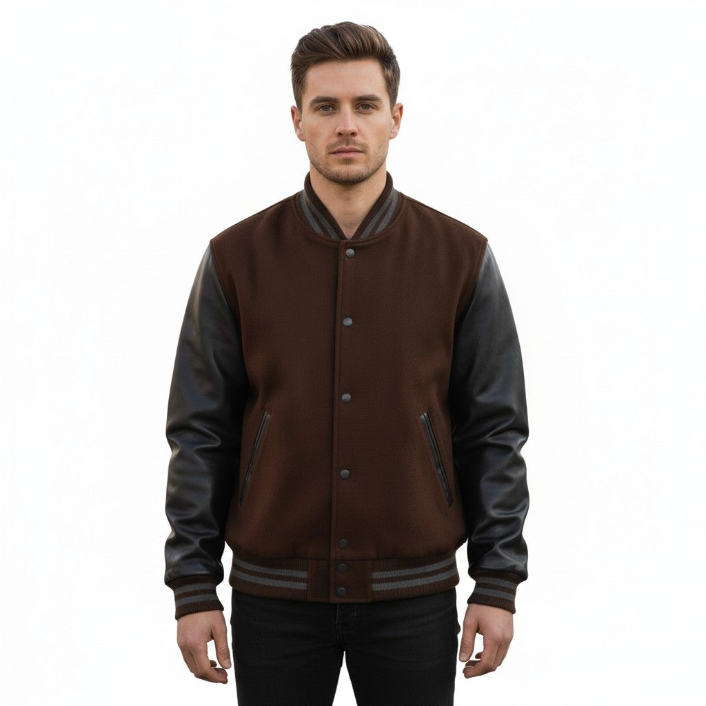 Stylish Retro Letterman Jacket Bold Black Sleeves – Unisex Premium Fit
