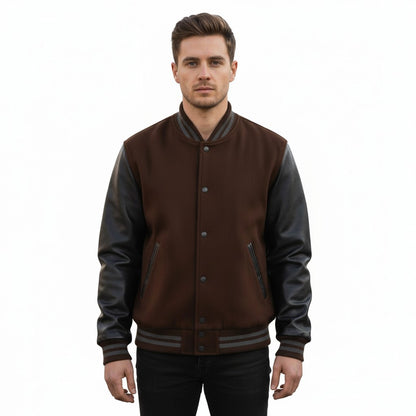Stylish Retro Letterman Jacket Bold Black Sleeves – Unisex Premium Fit