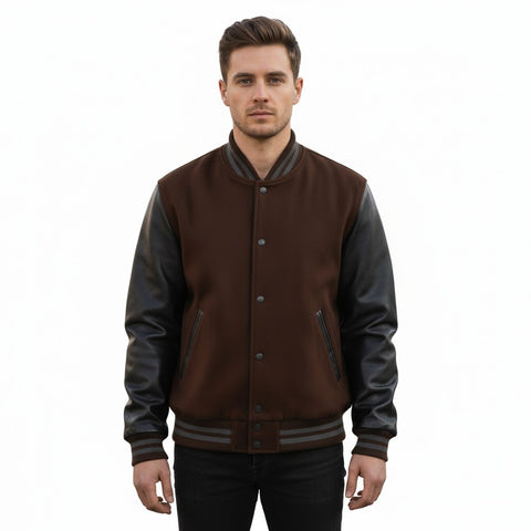 Stylish Retro Letterman Jacket Bold Black Sleeves – Unisex Premium Fit