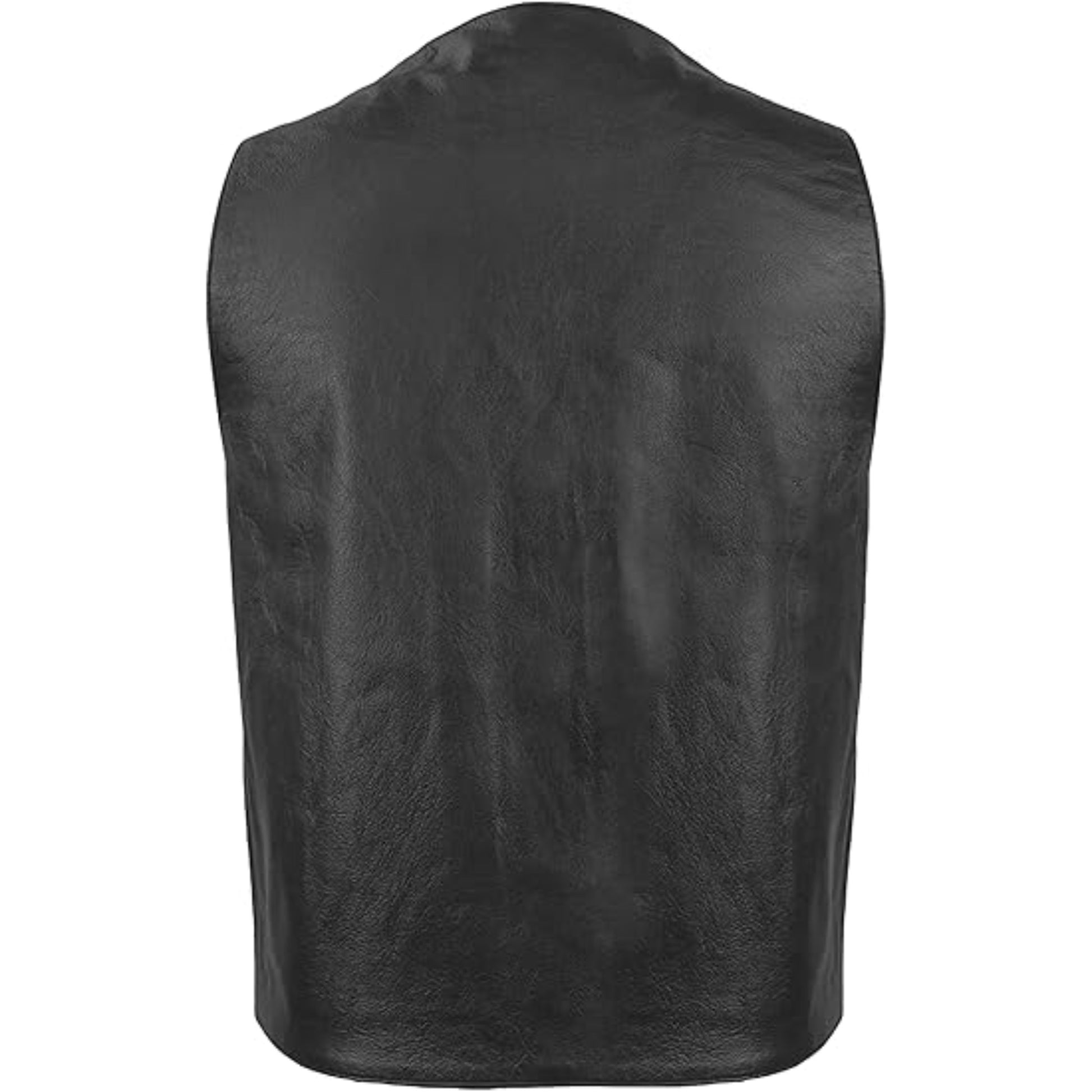 Black leather vest on a white background