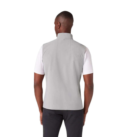Men's Light Gray Sleeveless Zip-Up Vest with High Collar
