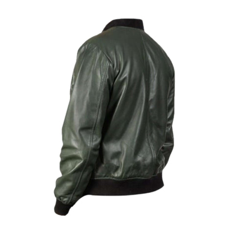 Shane Green Leather Bomber Jacket Modern Men Outerwear