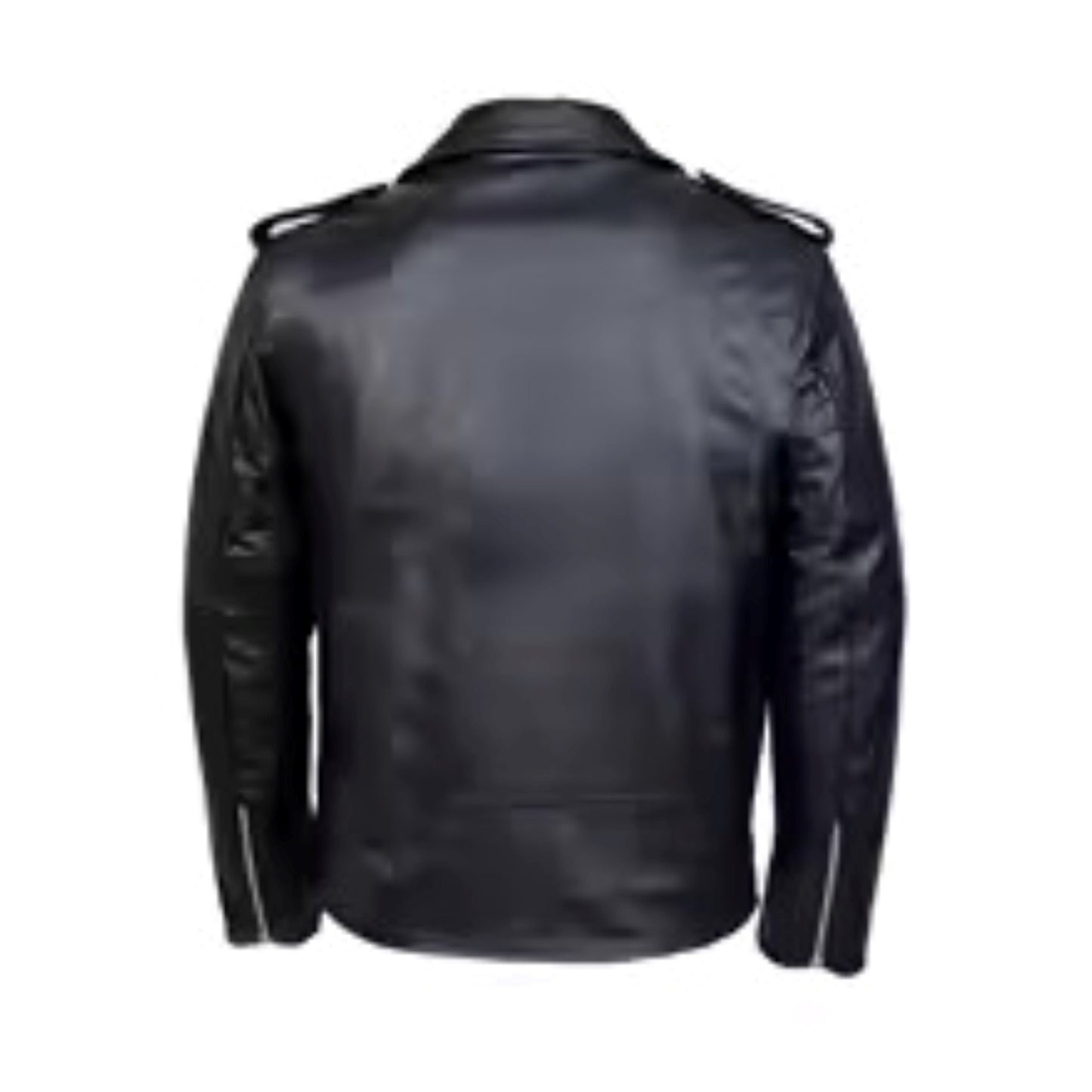 Men's Genuine Cowhide Leather Retro Biker Jacket by Reclaimed Vintage