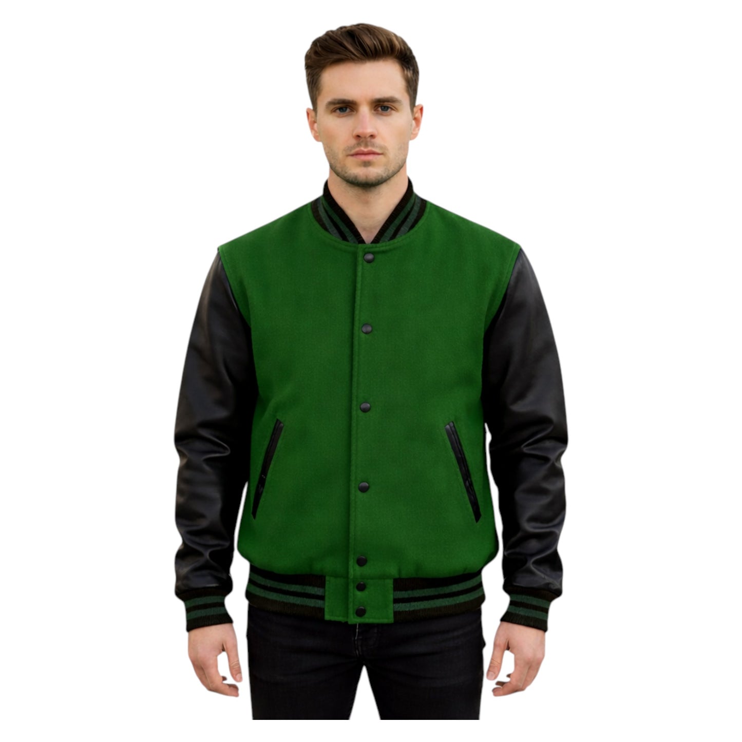 Stylish Retro Letterman Jacket Bold Black Sleeves – Unisex Premium Fit
