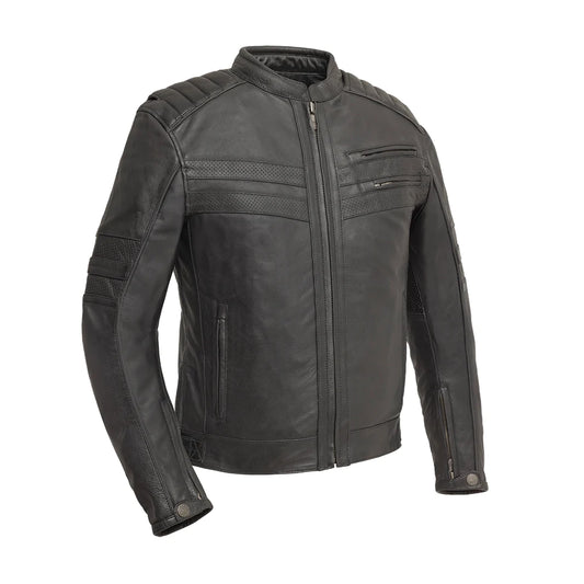 Shadow Storm – Men’s Black Leather Motorcycle Jacket