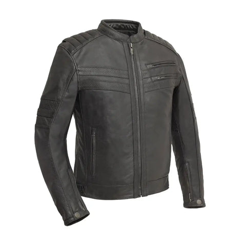 Shadow Storm Black Leather Motorcycle Bold Style Jacket 