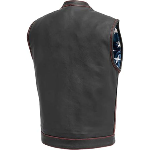 FTL Born Free Men's Motorcycle Leather Club Vest USA Liner