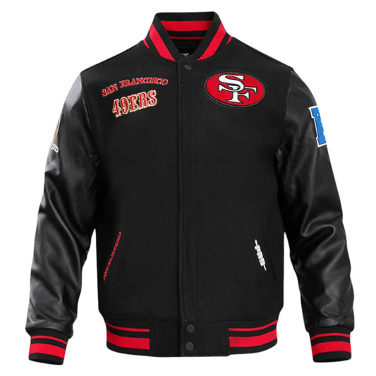 49ers Classic Wool & Leather Varsity Jacket Ultimate Men Retro Style