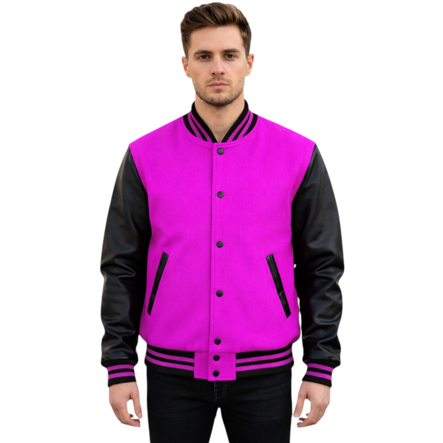 Stylish Retro Letterman Jacket Bold Black Sleeves – Unisex Premium Fit
