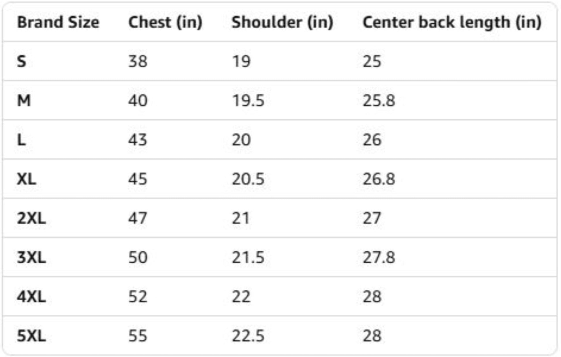 Size chart for Club House vest with brand size, chest, shoulder, and center back length measurements.