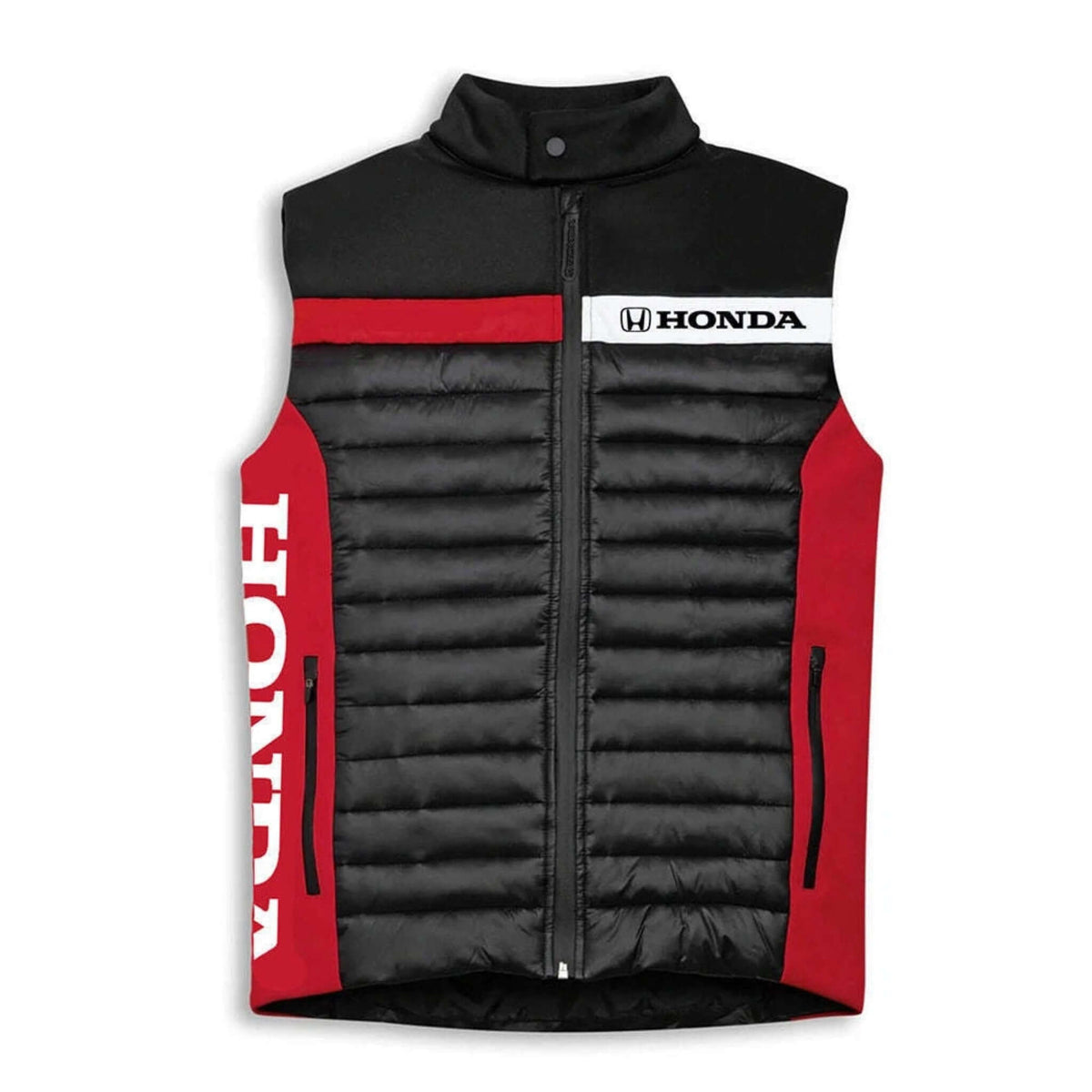 Honda Sporty Puffer Vest Lightweight Black & Red Jacket